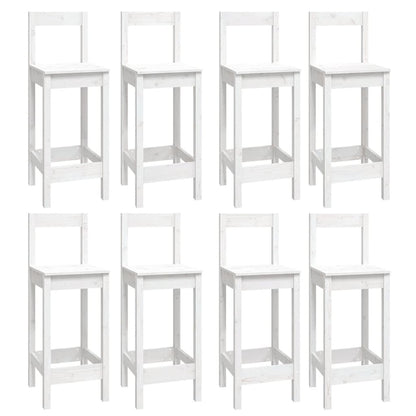 9 pcs conjunto de bar pinho maciço branco