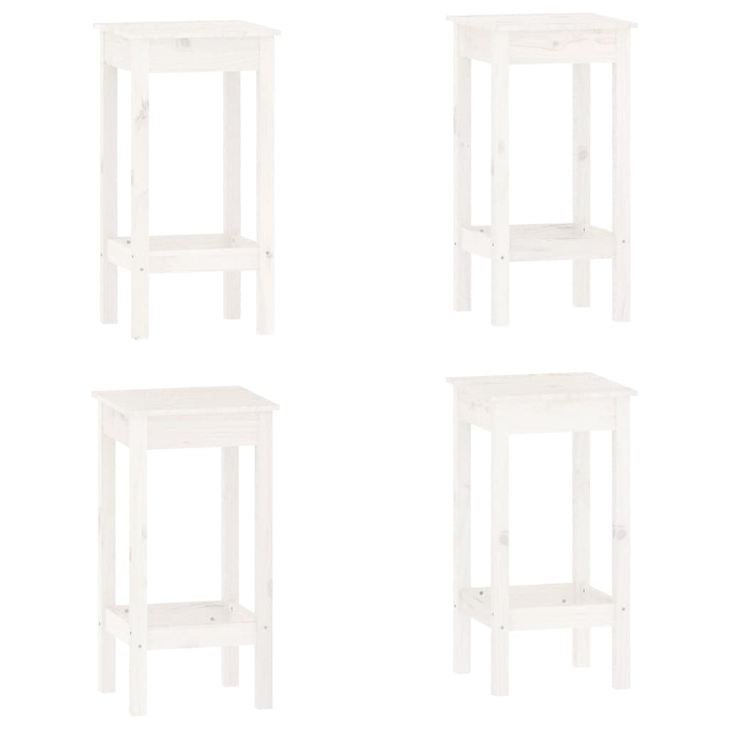 5 pcs conjunto de bar pinho maciço branco