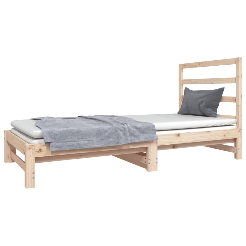 Estrutura sofá-cama de puxar 2x(90x190) cm pinho maciço