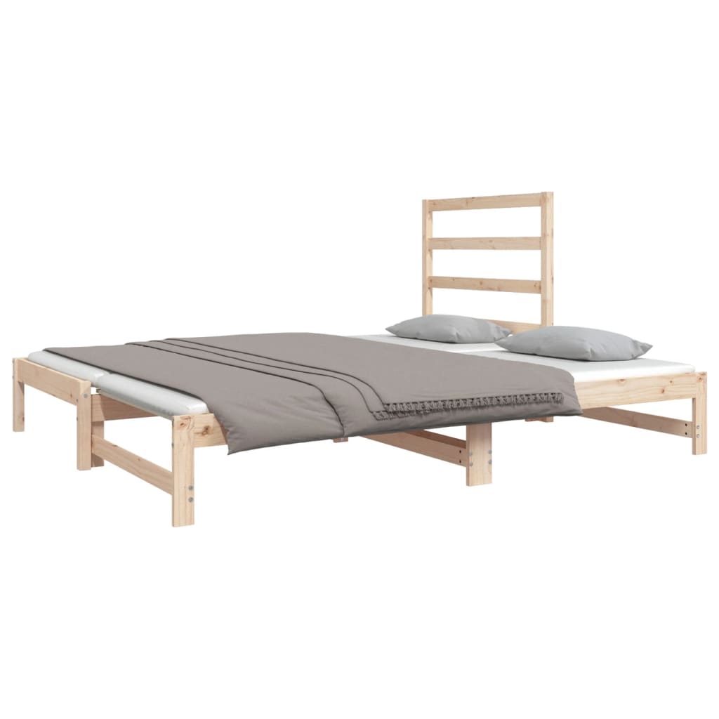 Estrutura sofá-cama de puxar 2x(90x190) cm pinho maciço