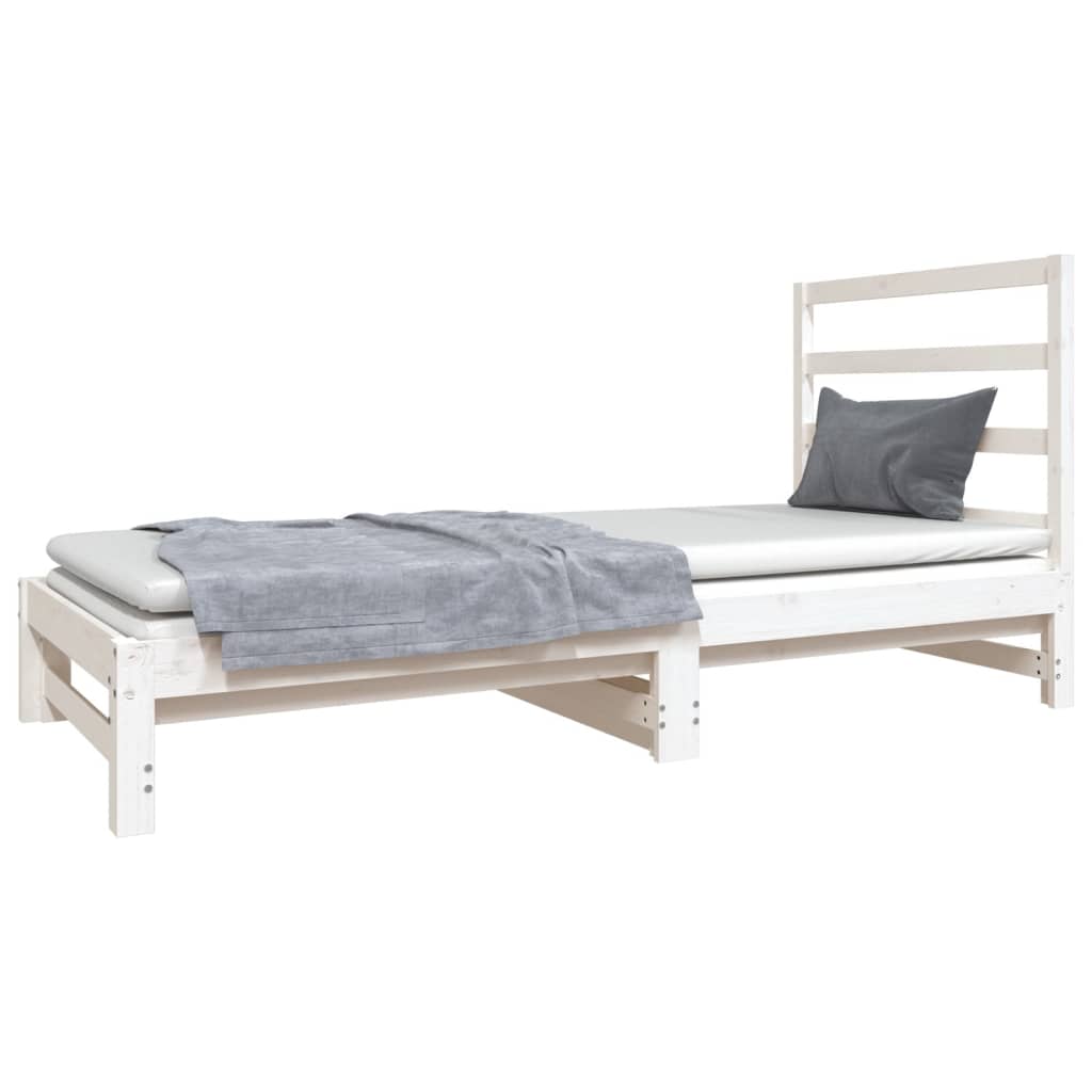 Estrutura sofá-cama de puxar 2x(90x190) cm pinho maciço branco