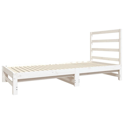 Estrutura sofá-cama de puxar 2x(90x190) cm pinho maciço branco