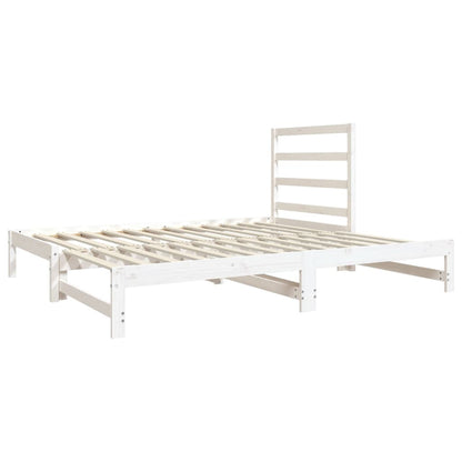 Estrutura sofá-cama de puxar 2x(90x190) cm pinho maciço branco