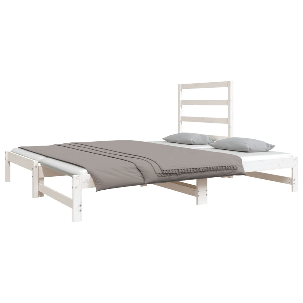 Estrutura sofá-cama de puxar 2x(90x190) cm pinho maciço branco