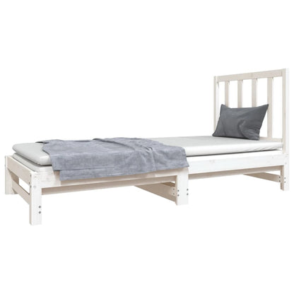 Estrutura sofá-cama de puxar 2x(90x190) cm pinho maciço branco