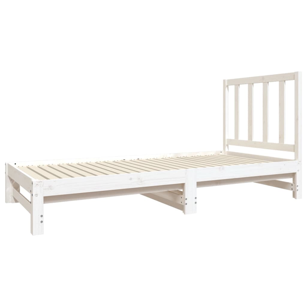 Estrutura sofá-cama de puxar 2x(90x190) cm pinho maciço branco