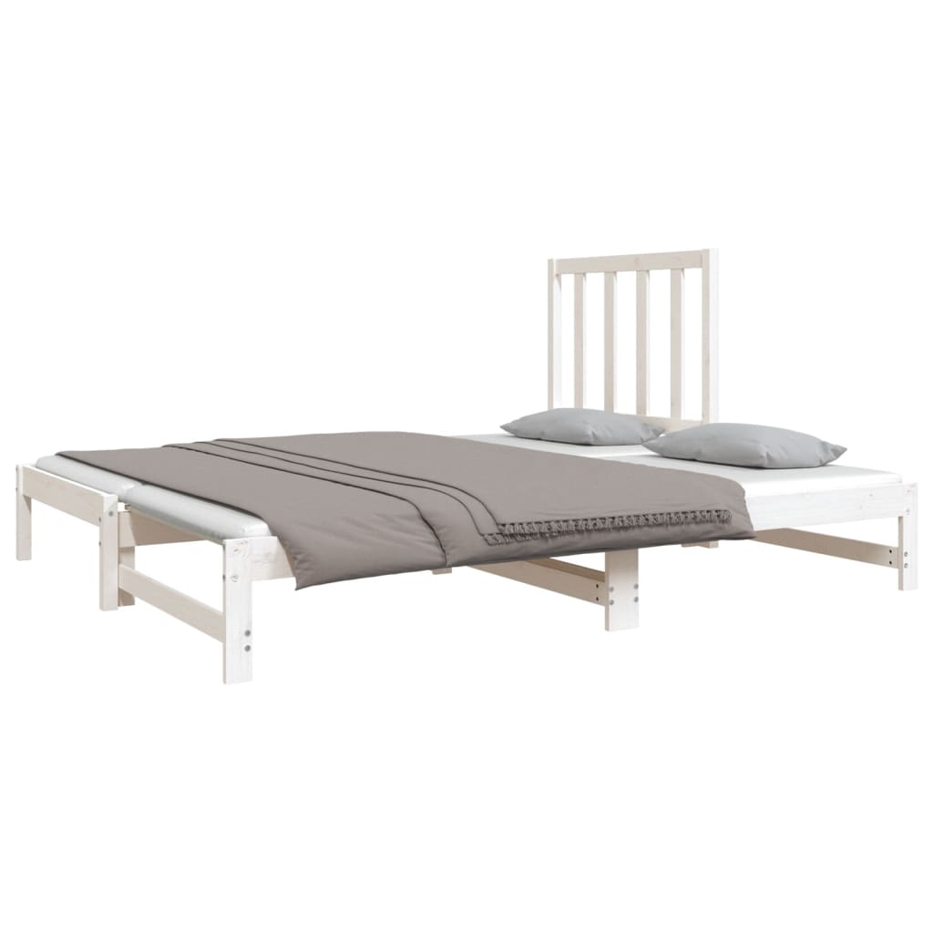 Estrutura sofá-cama de puxar 2x(90x190) cm pinho maciço branco