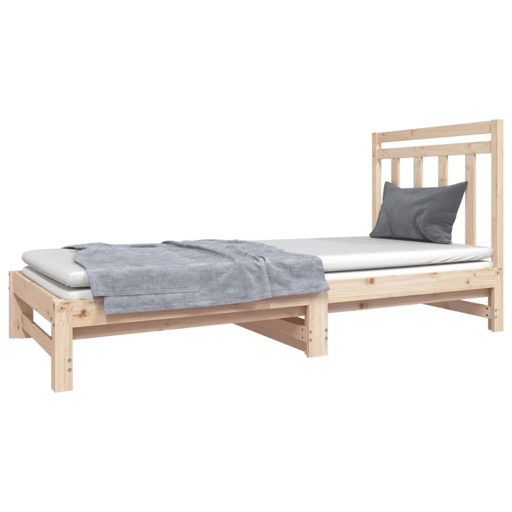 Estrutura sofá-cama de puxar 2x(90x190) cm pinho maciço