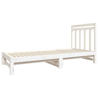 Estrutura sofá-cama de puxar 2x(90x190) cm pinho maciço branco