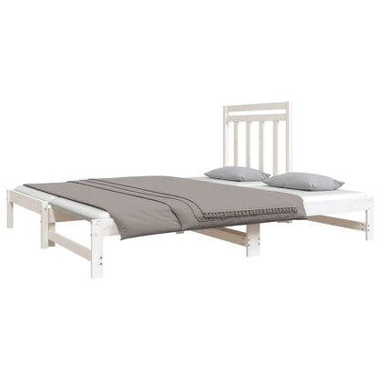 Estrutura sofá-cama de puxar 2x(90x190) cm pinho maciço branco