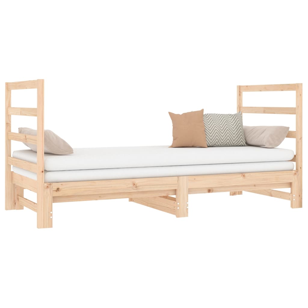 Estrutura sofá-cama de puxar 2x(90x190) cm pinho maciço