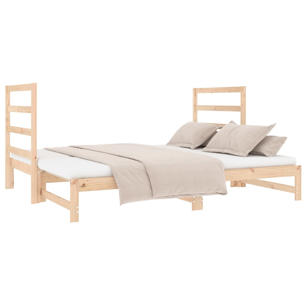 Estrutura sofá-cama de puxar 2x(90x190) cm pinho maciço