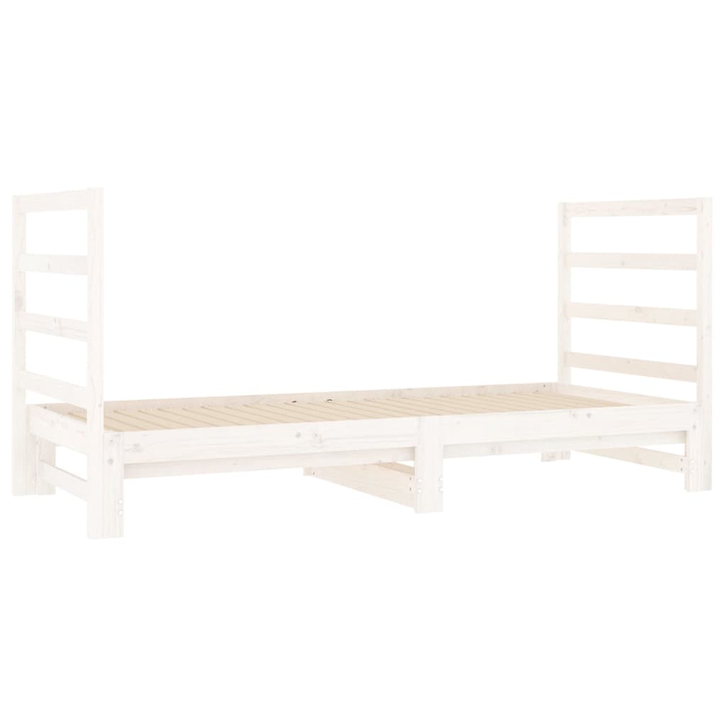 Estrutura sofá-cama de puxar 2x(90x190) cm pinho maciço branco