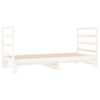 Estrutura sofá-cama de puxar 2x(90x190) cm pinho maciço branco