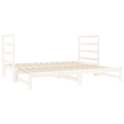 Estrutura sofá-cama de puxar 2x(90x190) cm pinho maciço branco