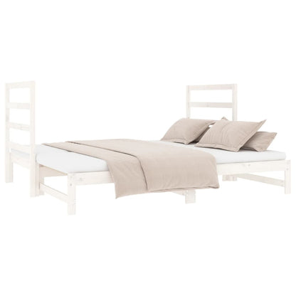 Estrutura sofá-cama de puxar 2x(90x190) cm pinho maciço branco