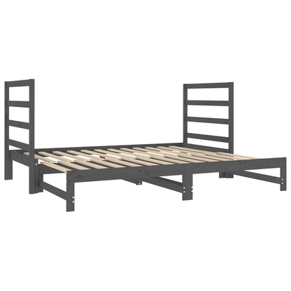 Estrutura sofá-cama de puxar 2x(90x190) cm pinho maciço cinza