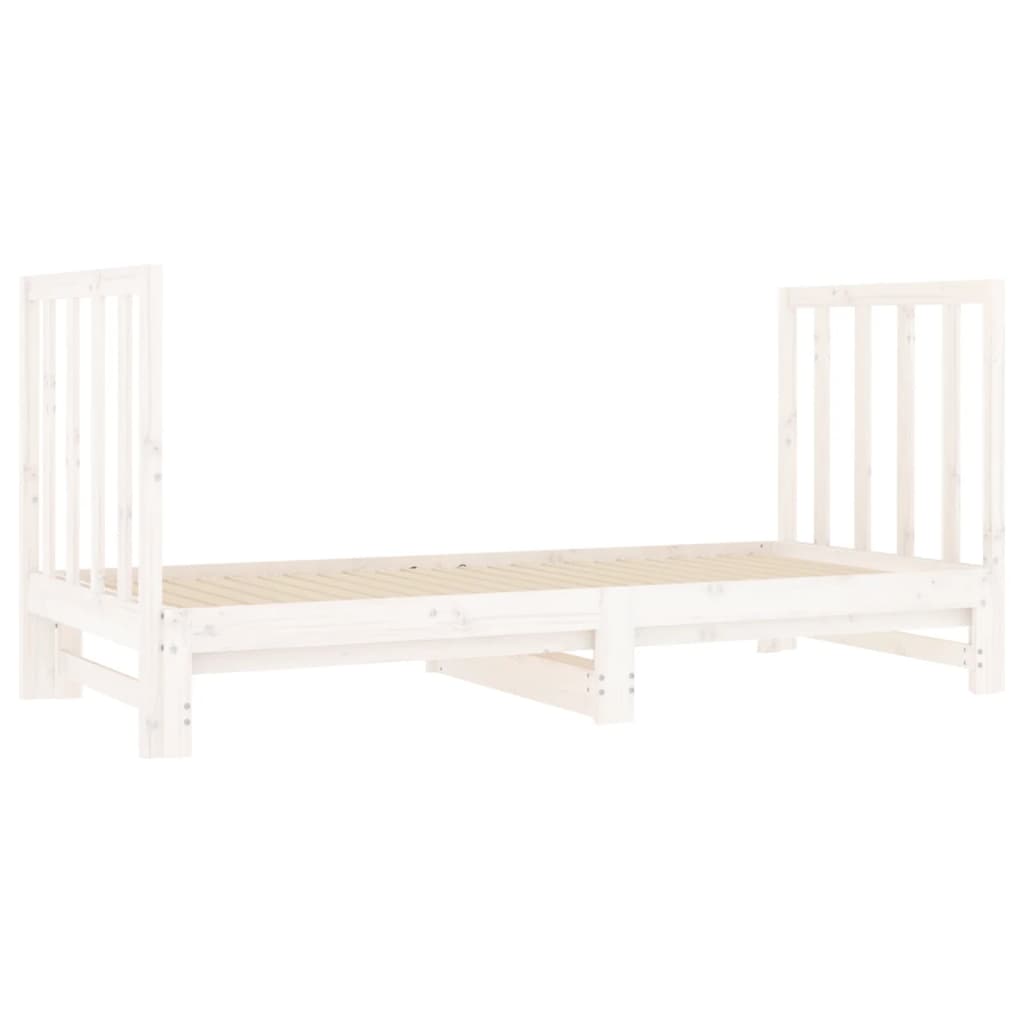 Estrutura sofá-cama de puxar 2x(90x190) cm pinho maciço branco