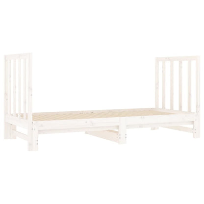 Estrutura sofá-cama de puxar 2x(90x190) cm pinho maciço branco