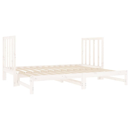 Estrutura sofá-cama de puxar 2x(90x190) cm pinho maciço branco