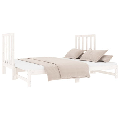 Estrutura sofá-cama de puxar 2x(90x190) cm pinho maciço branco