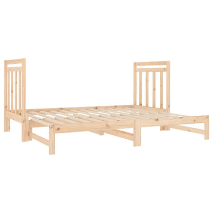 Estrutura sofá-cama de puxar 2x(90x190) cm pinho maciço