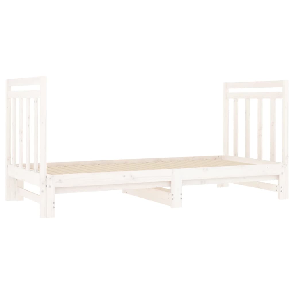 Estrutura sofá-cama de puxar 2x(90x190) cm pinho maciço branco