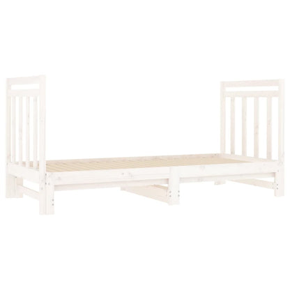 Estrutura sofá-cama de puxar 2x(90x190) cm pinho maciço branco