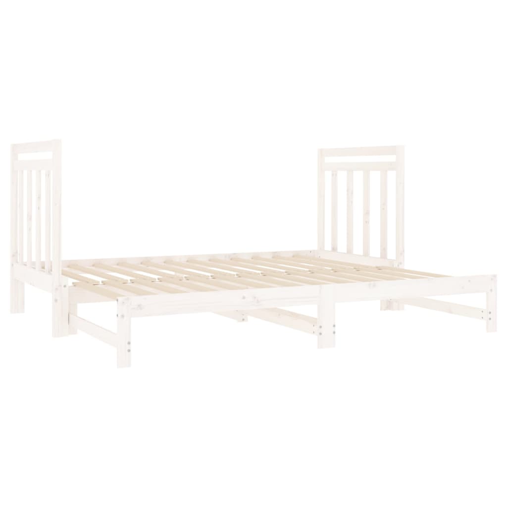 Estrutura sofá-cama de puxar 2x(90x190) cm pinho maciço branco