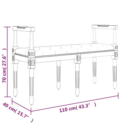 Banco 110x40x70 cm veludo rosa