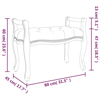 Banco 80x45x60 cm tecido cinzento-escuro