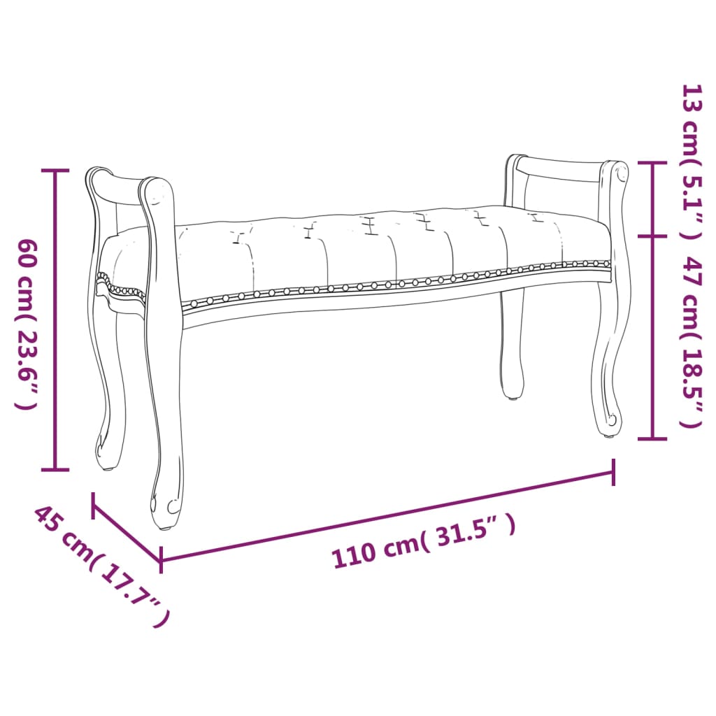 Banco 110x45x60 cm veludo preto