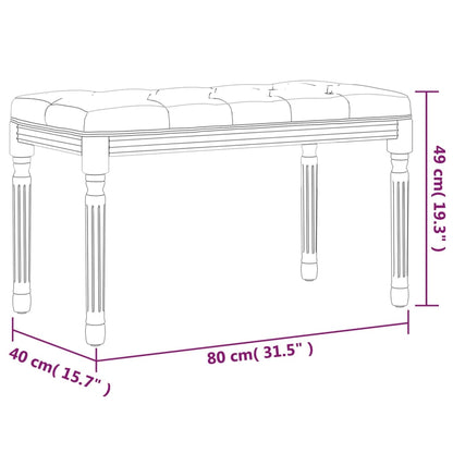 Banco 80x40x49 cm veludo cinzento-escuro