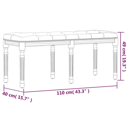 Banco 110x40x49 cm veludo rosa