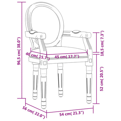 Cadeira de jantar 54x56x96,5 cm veludo preto