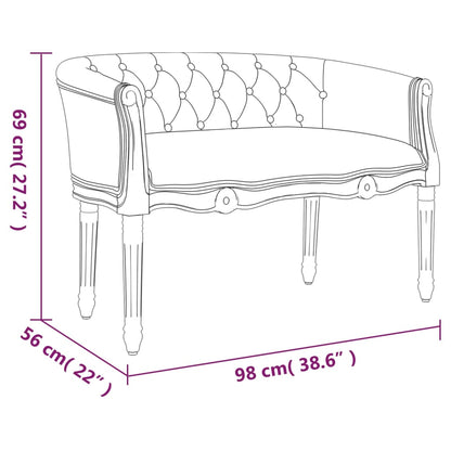 Banco 98x56x69 cm tecido cinzento-escuro