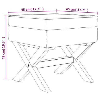 Banco de arrumação 45x45x49 cm tecido cinzento-escuro