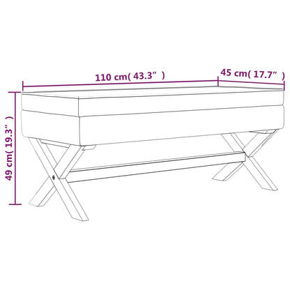 Banco de arrumação 110x45x49 cm linho bege