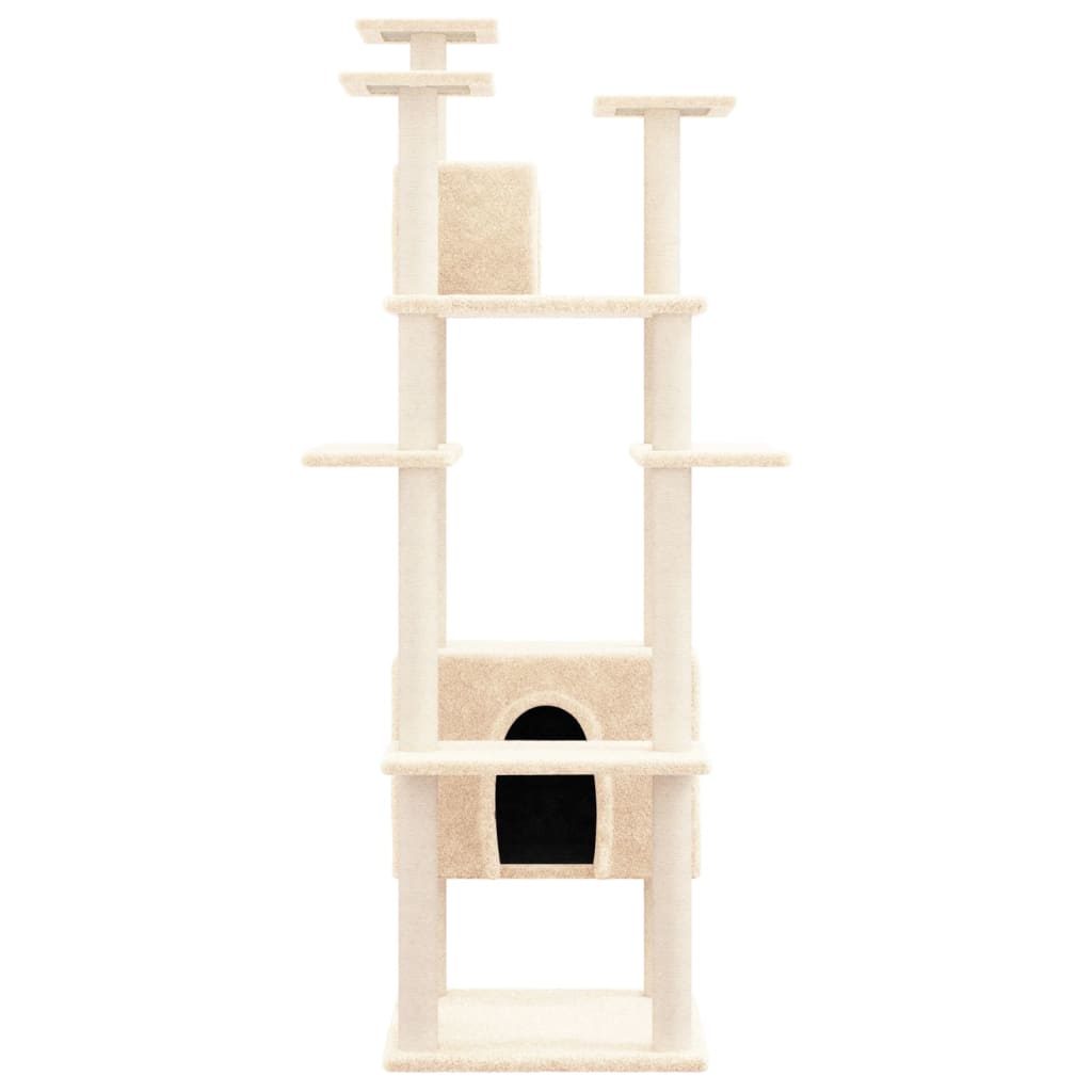 Árvore para gatos c/ postes arranhadores sisal 162 cm cor creme