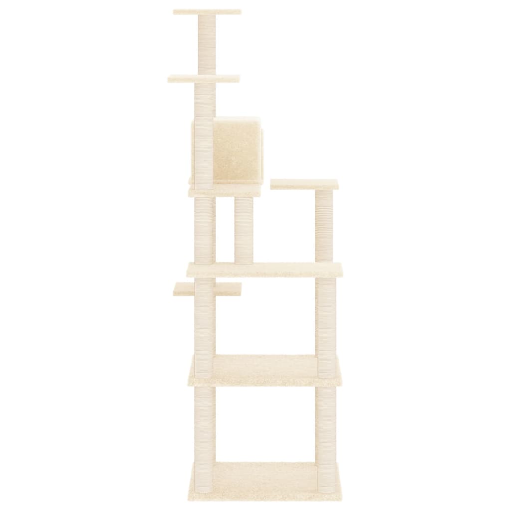 Árvore para gatos c/ postes arranhadores sisal 153 cm cor creme