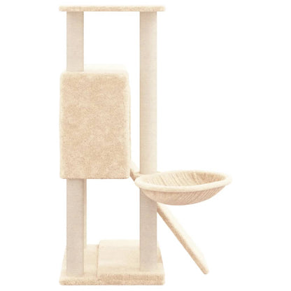 Árvore para gatos c/ postes arranhadores sisal 96 cm cor creme