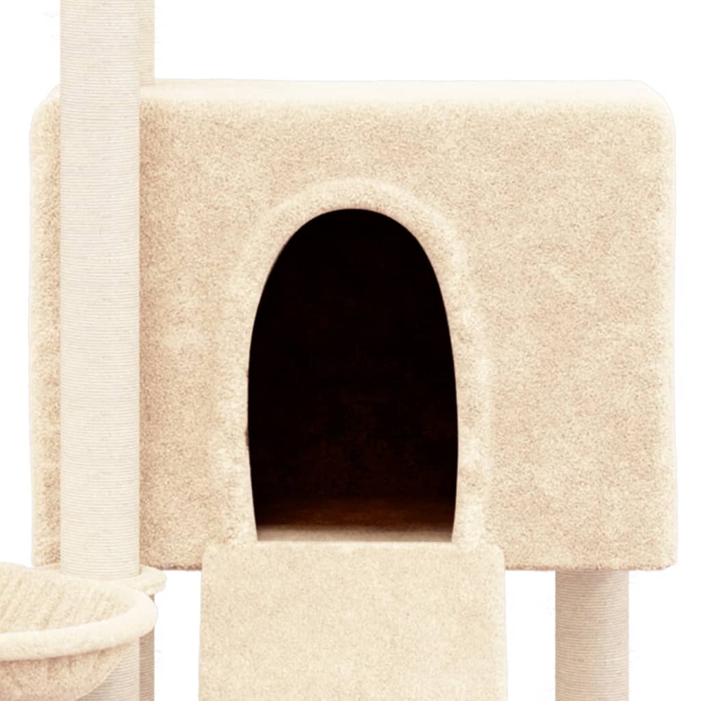 Árvore para gatos c/ postes arranhadores sisal 96 cm cor creme