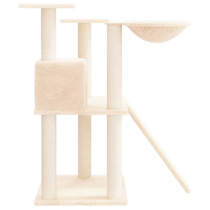 Árvore para gatos c/ postes arranhadores sisal 83 cm cor creme