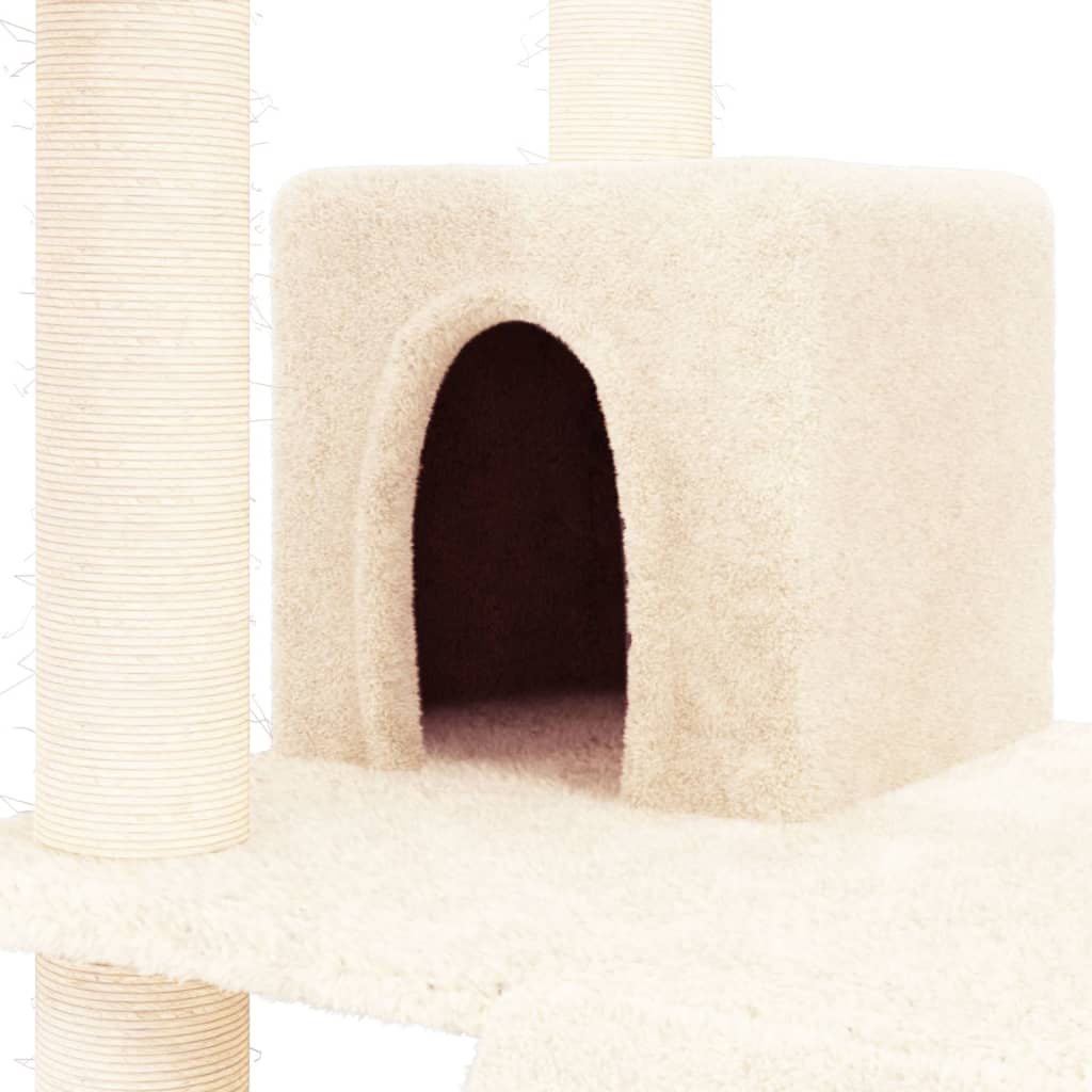 Árvore para gatos c/ postes arranhadores sisal 83 cm cor creme