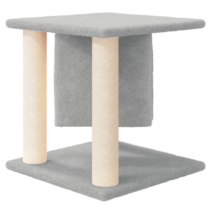 Árvore p/ gatos c/ postes arranhadores sisal 37 cm cinza-claro