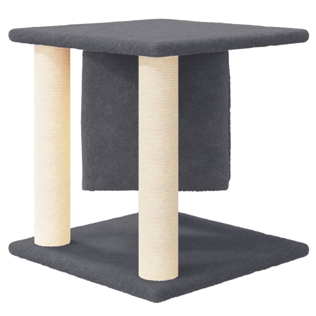 Árvore p/ gatos c/ postes arranhadores sisal 37 cm cinza-escuro