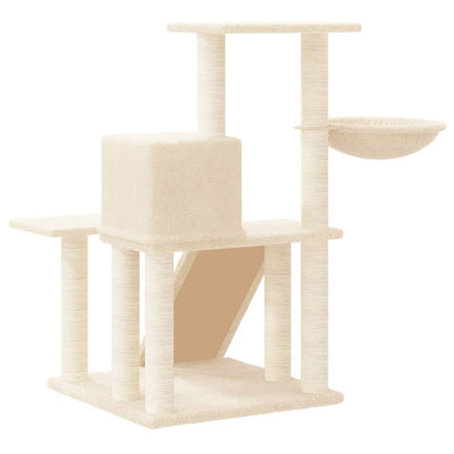 Árvore para gatos c/ postes arranhadores sisal 82 cm cor creme