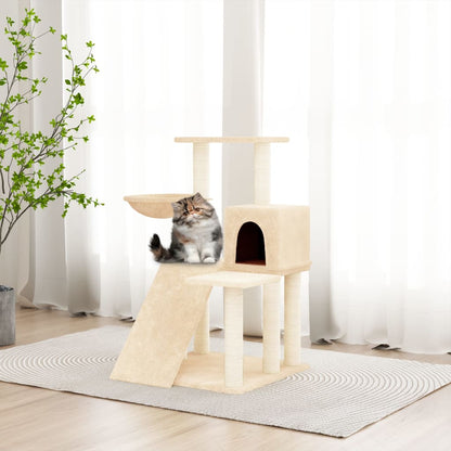 Árvore para gatos c/ postes arranhadores sisal 82 cm cor creme