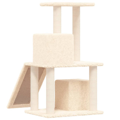 Árvore para gatos c/ postes arranhadores sisal 82 cm cor creme