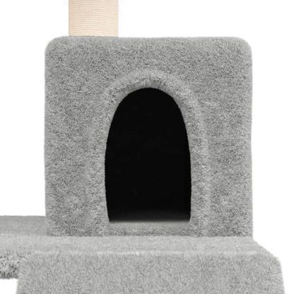 Árvore p/ gatos c/ postes arranhadores sisal 82 cm cinza-claro